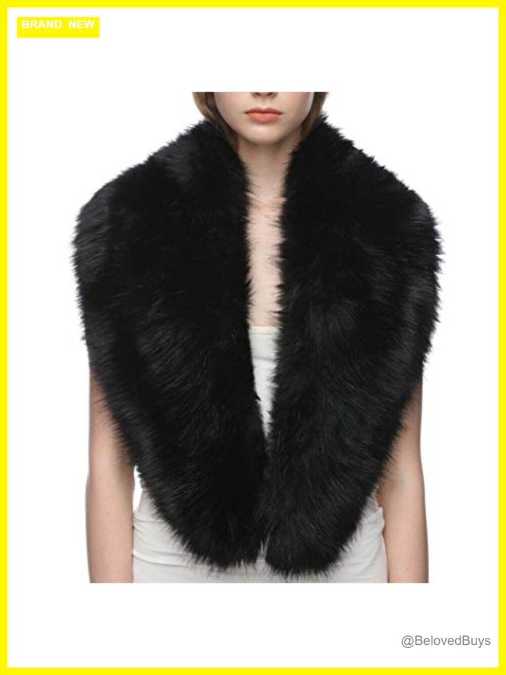 Faux Fur Collar Neck Warmer Scarf Wrap Shawl for Winter Coat